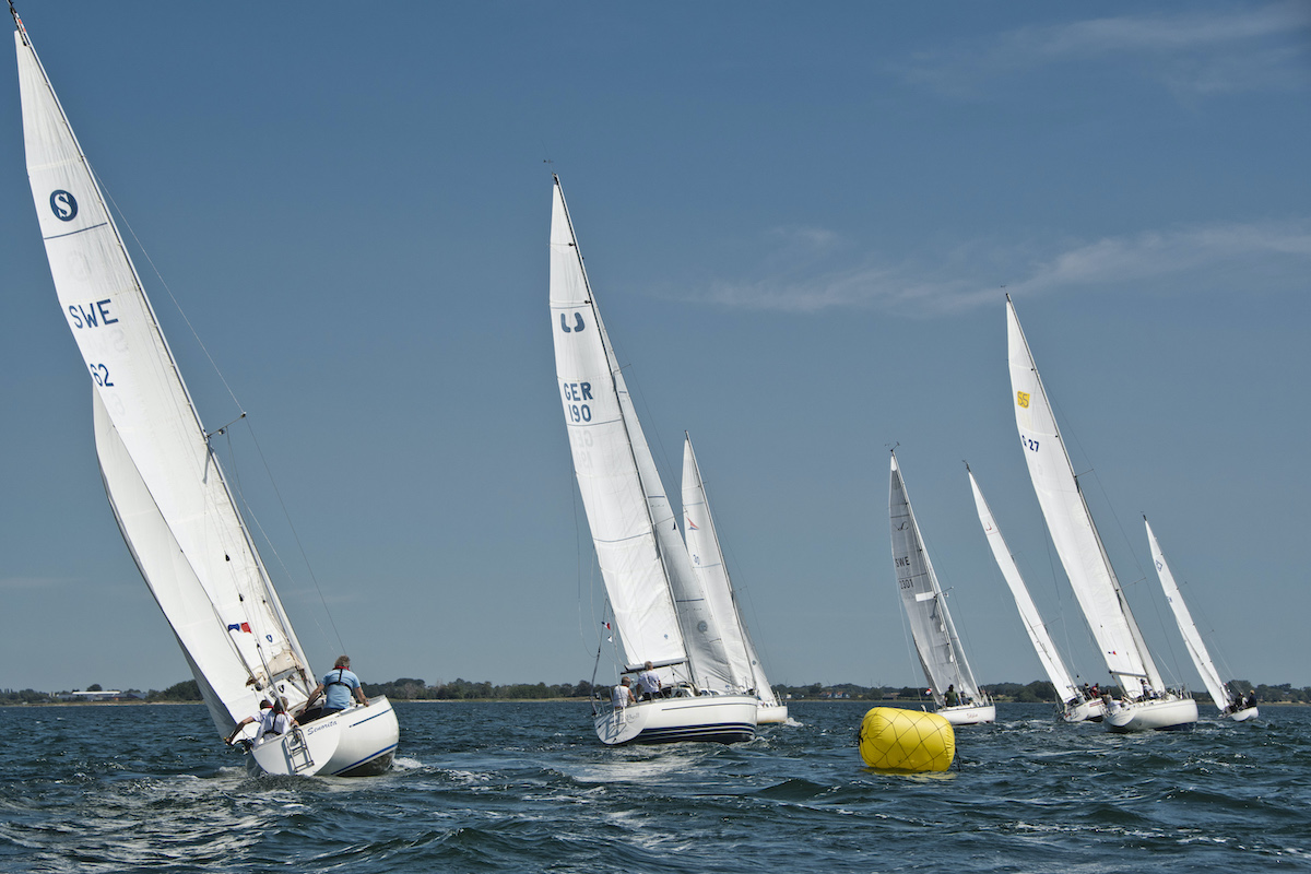 Swede 55 nach dem Start zur Schlank & Rank Regatta 2023 vor Lemkenhafen/Fehmarn