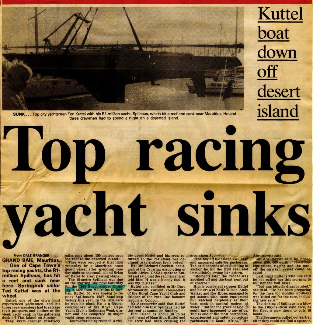 Article on loss of Swede 55 Spilhaus II