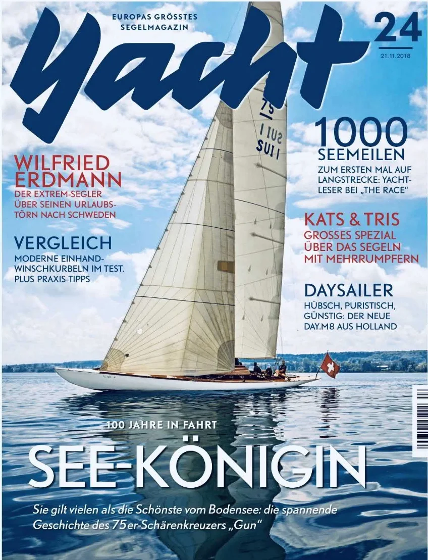 75er Schärenkreuzer Gun als Covergirl der Yacht, Heft 24/2018