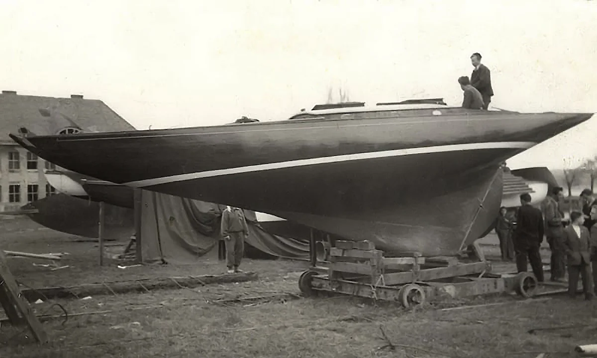 Die 6mR Yacht Hamburg Ende der 1950er Jahre in Polen