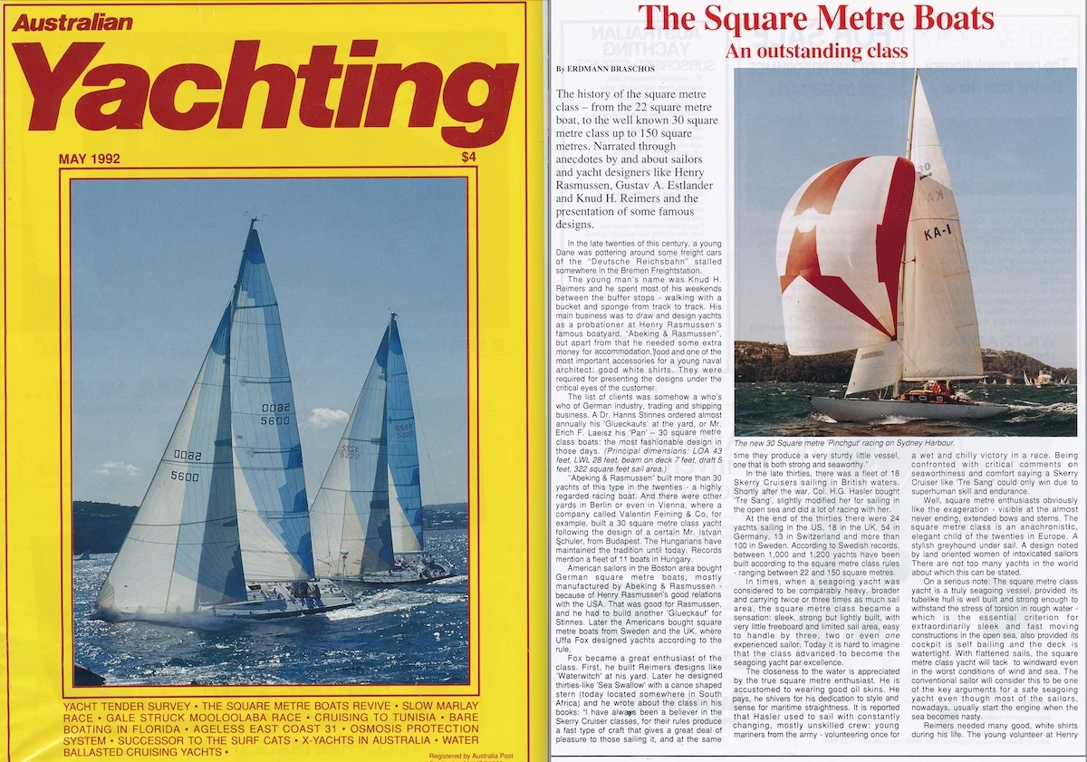 Schärenkreuzer-Artikel von Erdmann Braschos in Australian Yachting Mai 1992