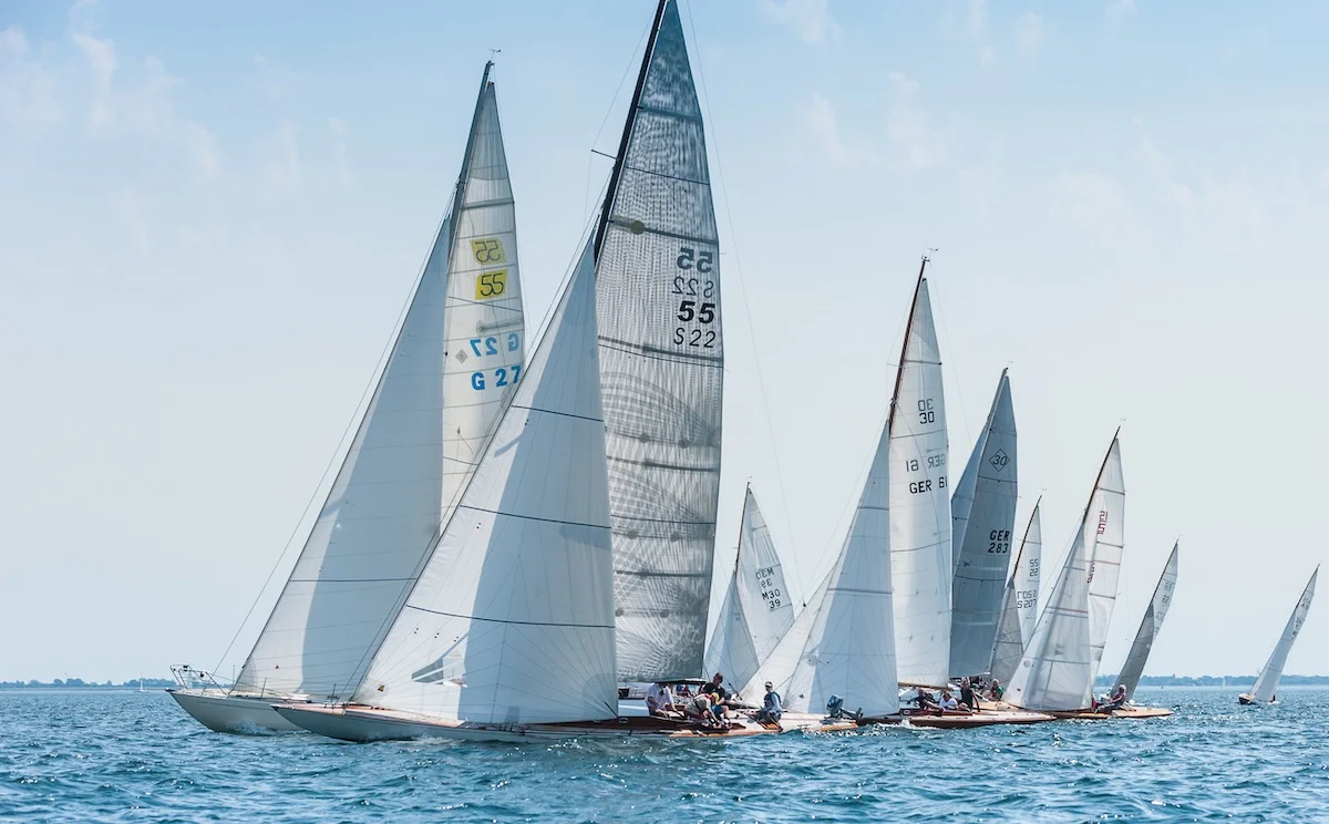 Start zur Schlank & Rank Regatta vor Lemkenhafen, Fehmarn. Swede 55 Gamle Swede und der klassische 55er Schärenkreuzer Sonja.