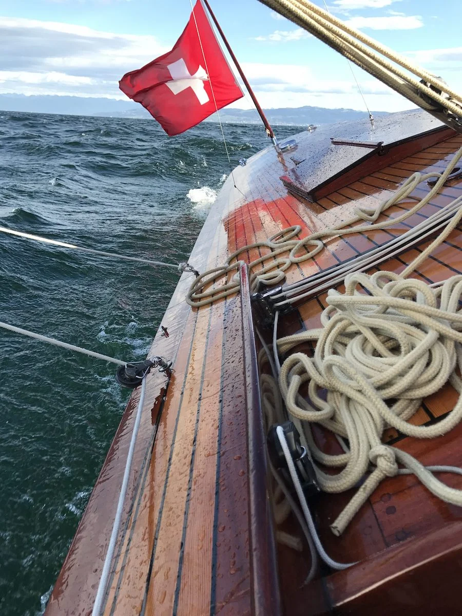 Achterdeck des 75er Schärenkreuzers Gun