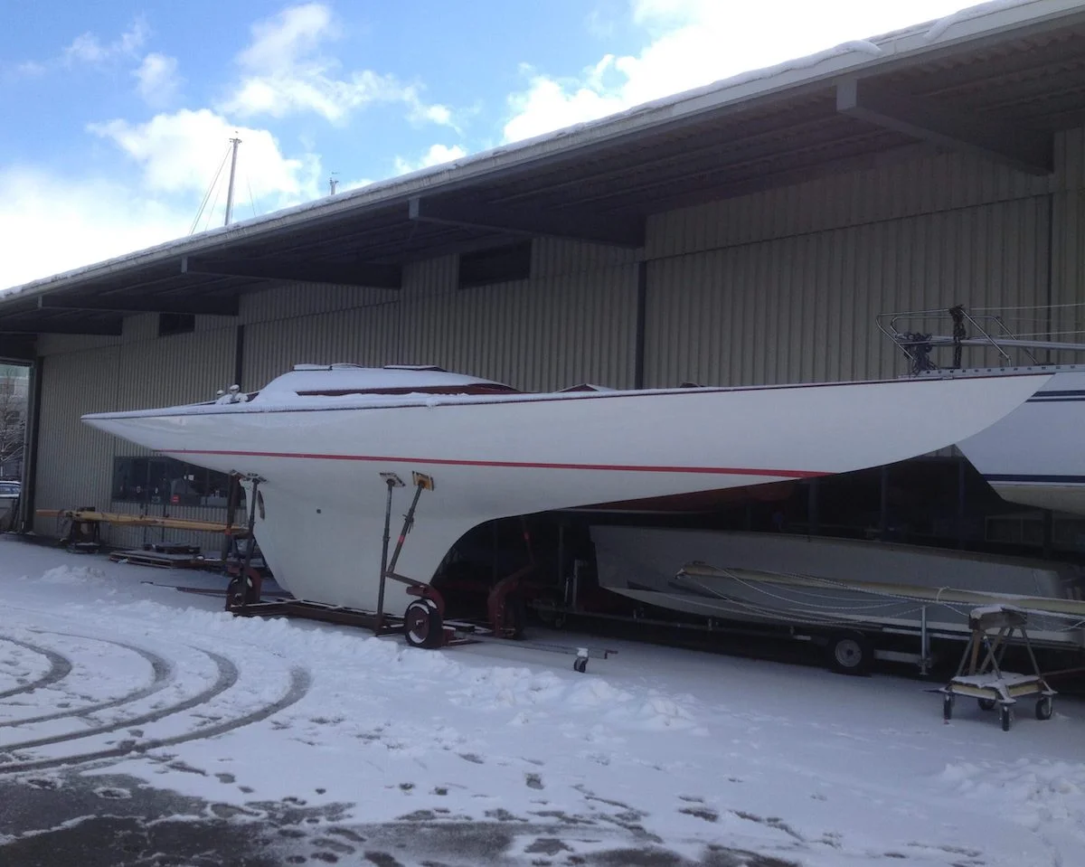 75er Schärenkreuzer Gun im Winterlager am Bodensee