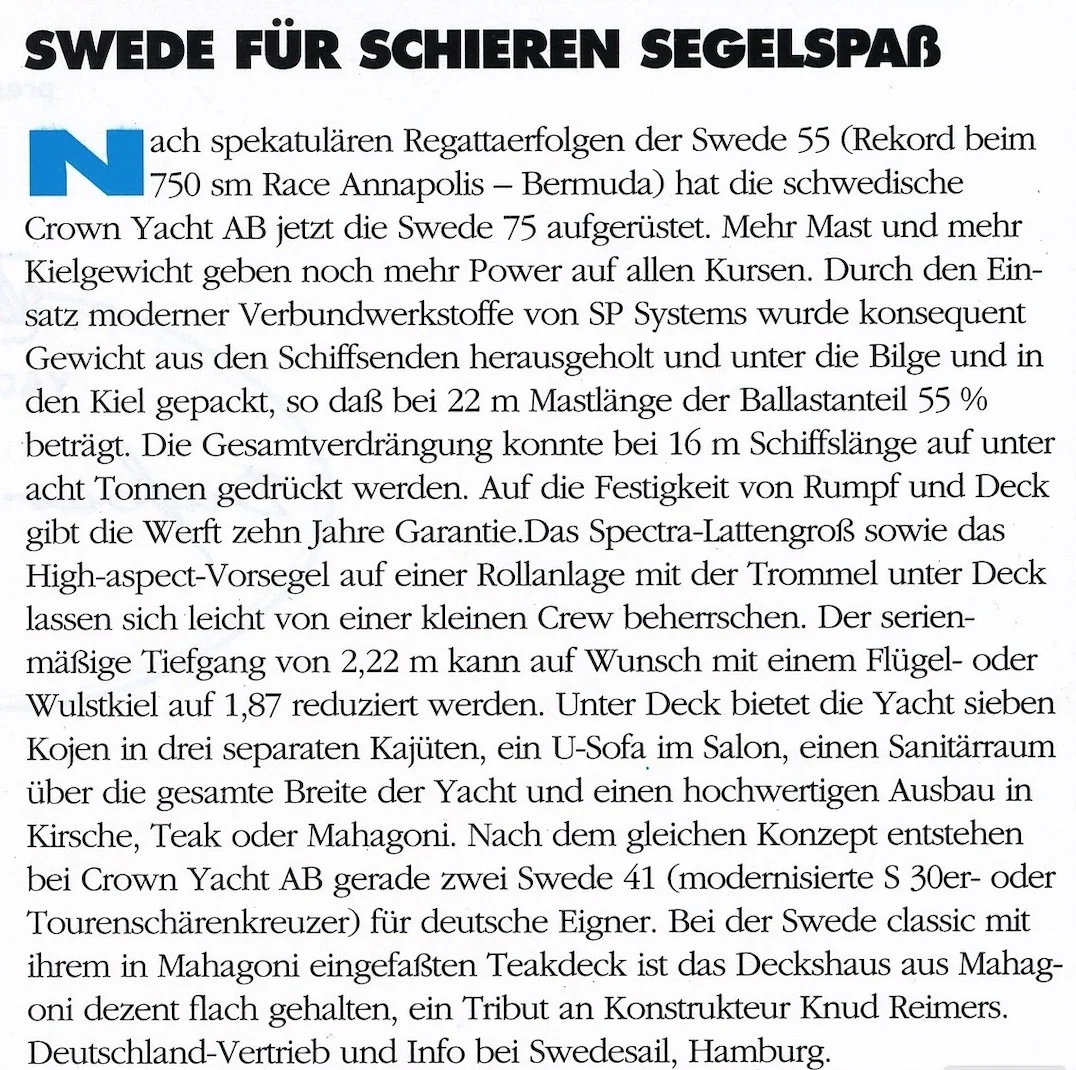 Präsentation von Swede 75 als Swede 55 Nachfolger